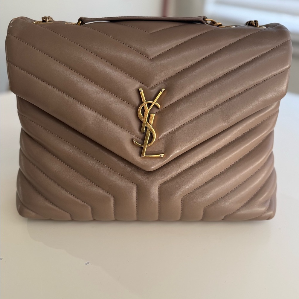Saint Laurent Medium Lou Lou Quilted Leather Bag with duster and docs.